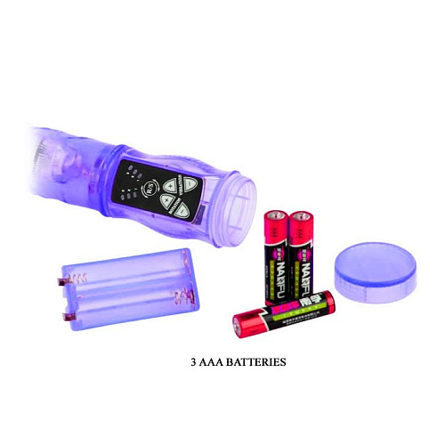 Фиолетовый вибратор-кролик с функцией ротации Baile BW-037030-0603 (21,5 см)