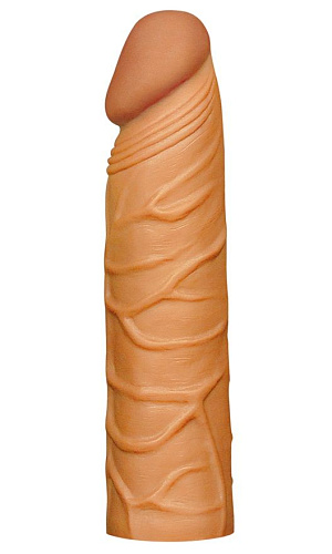 Коричневая реалистичная насадка-удлинитель Lovetoy LV1051 (17 см)