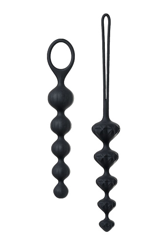 Набор из 2 чёрных анальных цепочек Satisfyer Beads J01756 Black Set