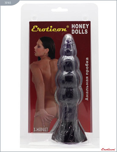 Фиолетовая гелевая анальная ёлочка Eroticon 30165 (17 см)