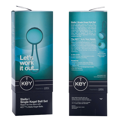 Бирюзовый вагинальный шарик соло со сменным грузом Jopen STELLA I JO-8020-05-3