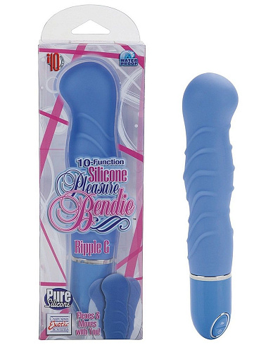 Нежно-голубой гнущийся вибратор California Exotic Novelties Silicone Pleasure Bendie Ripple G s SE-0868-65-3 (17,3 см)