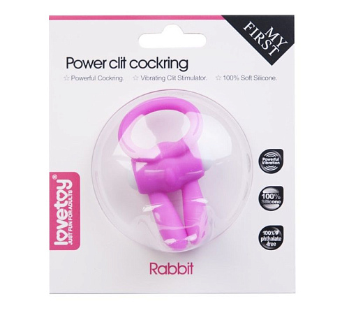 Розовое виброколечко для пениса Lovetoy Power Rabbit Clit Cockring LV1422-pink