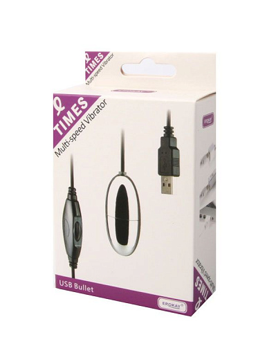 Серебристое виброяйцо, работающее от USB Erokay EK-1121