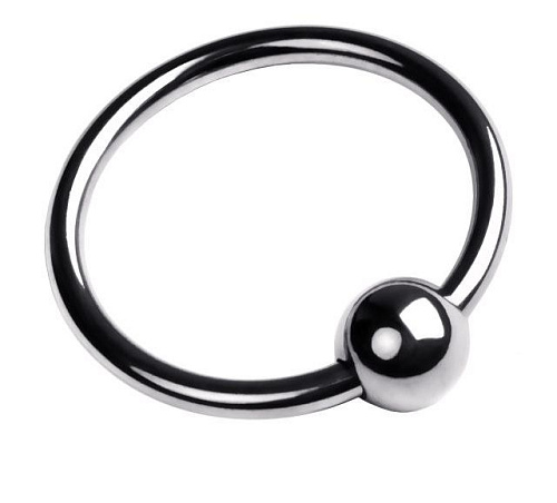 Серебристое кольцо на головку пениса размера ToyFa S 717107-S