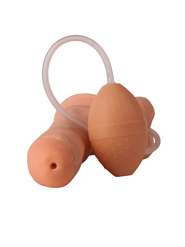 Телесный фаллоимитатор-реалистик с грушей LOVETOY (А-Полимер) 181500 (19 см)