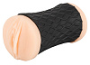 Двусторонний мастурбатор вагина и анус чёрно-телесного цвета Orion Nature Skin 05319360000