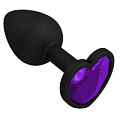 Чёрная силиконовая пробка с фиолетовым кристаллом Сумерки богов 508-08 PURPLE-DD (7,3 см)
