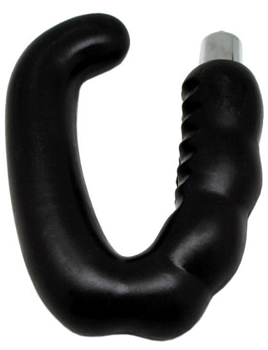 Чёрный С-образный массажёр простаты с вибрацией Eroticon 30272