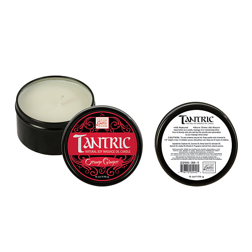 Массажная свеча с ароматом апельсина и имбиря California Exotic Novelties Tantric Soy Candle Orange Ginger SE-2255-30-1