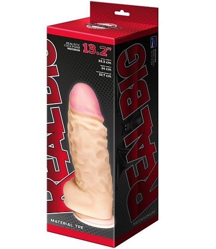 Телесный фаллоимитатор-супергигант с мошонкой на присоске LOVETOY (А-Полимер) 958403