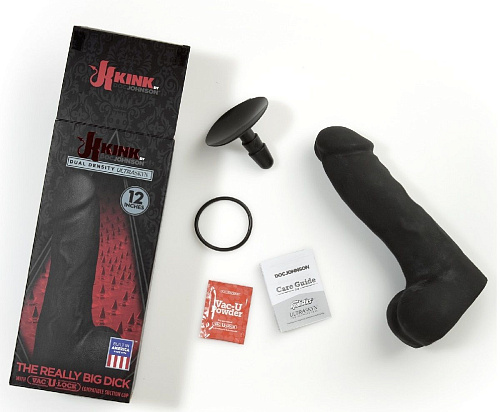 Чёрный фаллоимитатор-гигант с присоской-плагом Doc Johnson The Really Big Dick 2406-04-BX (30,5 см)