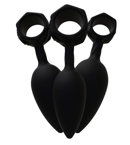 Набор чёрных анальных плагов Bathmate Anal Training Plugs BM-V-AP