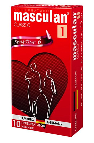 Розовые презервативы Masculan Classic 1 Sensitive №10 (10 шт)