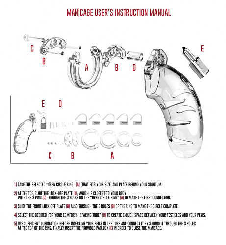 Прозрачный мужской пояс верности Shots Media BV №5 Transparent 5.5 Inch MCG005TRA (14 см)