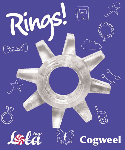 Прозрачное эрекционное кольцо Lola toys Rings Cogweel 0114-90Lola