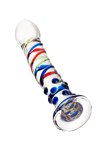 Стеклянный прозрачный фаллос с различным рельефом Sexus 912076