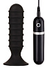 Чёрный вибромассажёр для анальной стимуляции Dream Toys MENZSTUFF RIBBED TORPEDO 20721 (13 см)