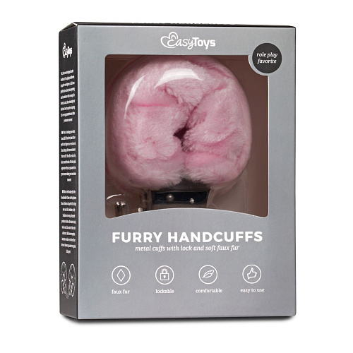 Наручники с розовым мехом EDC Wholesale Furry Handcuffs ET258PNK