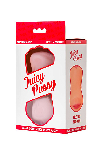 Телесный двусторонний мастурбатор ротик и вагина ToyFa Pretty Mouth  893020