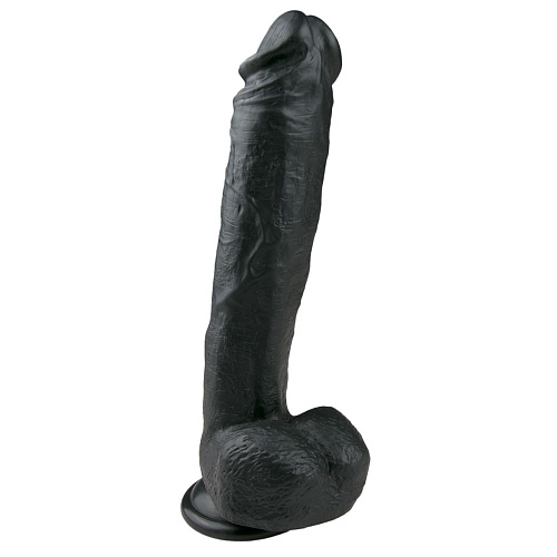 Чёрный фаллоимитатор EDC Wholesale Realistic Dildo ET173BLK (26,5 см)