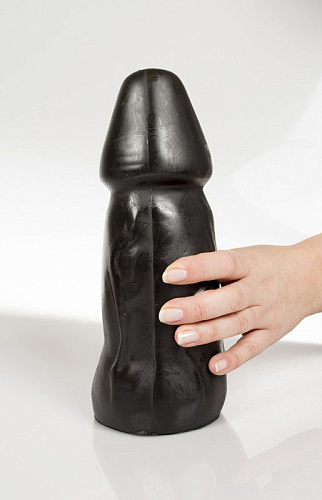 Чёрный большой анальный фаллоимитатор для фистинга Mister B Dark Crystal Black MB710102 (25 см)