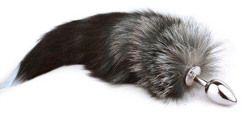 Серебристая анальная пробка с хвостиком 4sexdreaM «Королевская лиса» 47077