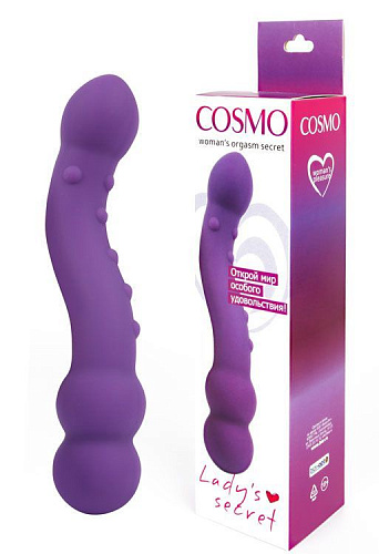 Фиолетовый изогнутый двусторонний стимулятор Bior toys Cosmo CSM-23080 (18 см)