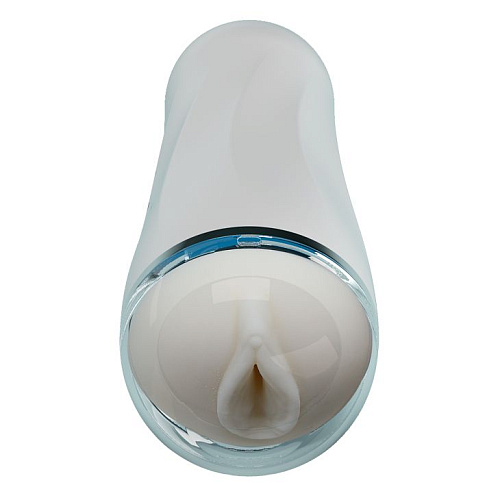 Мастурбатор-вагина белого цвета в колбе с крышечкой Baile BM-00900T52N