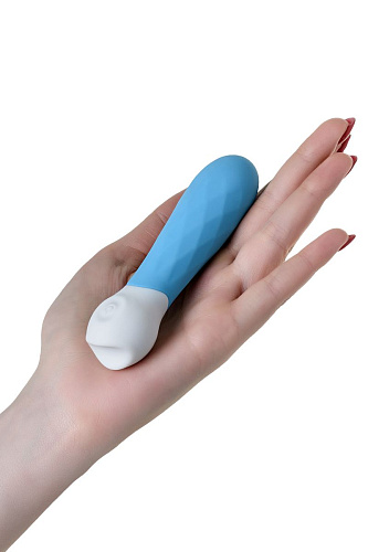 Голубой мини-вибратор с рельефом S-HANDE MINI 3 SHD-050-3B (11,8 см)