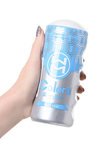 Мультирельефный мастурбатор белого цвета Men sMax Colors Ring Blue MM-39