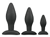 Набор из 3 анальных пробок чёрного цвета EDC Wholesale Rocket Plug Set ET196BLK