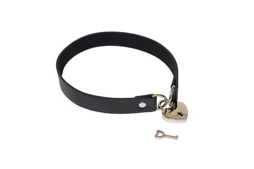 Чёрный ошейник с замком и ключиком Lola toys Utopia 1091-01lola