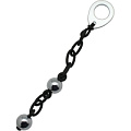 Серебристо-чёрные вагинальные шарики на силиконовой цепочке Rocks-Off Love in Chains LICBLK