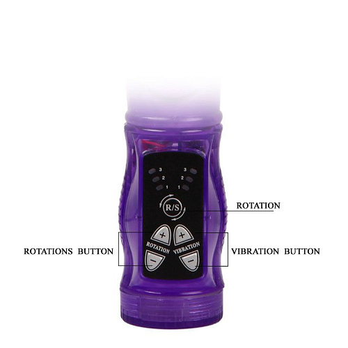 Ротатор-вибратор со стимулятором ануса фиолетового цвета Baile BW-037021-0603 (22 см)