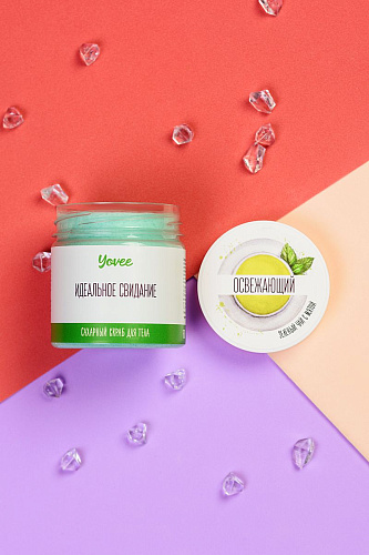 Скраб для тела ToyFa «Освежающий» с ароматом зелёного чая и мяты 722301