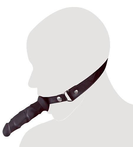 Чёрный кляп с наружным фаллоимитатором Orion Knebel mit Dildo 24909191001