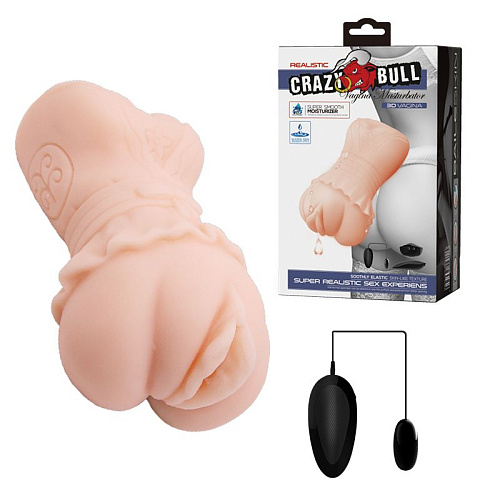 Мастурбатор-вагина телесного цвета с вибрацией Baile Crazy Bull Super Smooth BM-009198ZK