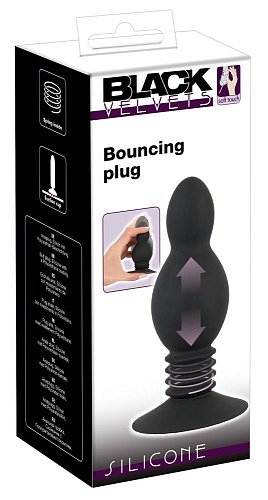 Чёрная анальная пробка с пружинным механизмом Orion Bouncing Plug 05345520000 (11,8 см)