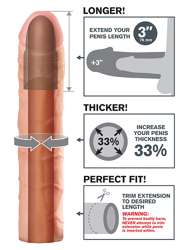 Телесная удлиняющая насадка Pipedream Perfect 3 Extension PD4112-21