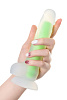 Прозрачно-зелёный фаллоимитатор, светящийся в темноте ToyFa Dick Glow 872011 (18 см)