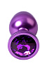 Фиолетовый анальный плаг с кристаллом фиолетового цвета ToyFa 717008-44 (8,2 см)