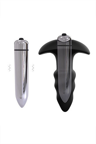 Чёрная анальная втулка с вибрацией S-HANDE Lovearrow SHD-013 (10 см)