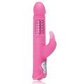 Розовый силиконовый вибратор с шариками и клиторальным отростком Erotic Fantasy HT-R2 (25 см)