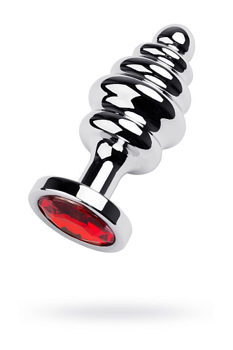 Серебристая фигурная пробка с красным кристаллом ToyFa 717023-9 (8 см)