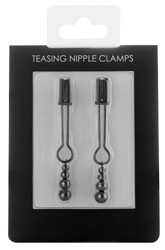 Чёрные зажимы на соски Shots Media BV Teasing Nipple Clamp OU143BLK