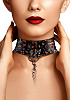 Чёрный ошейник Shots Media BV Printed Collar With Leash Old School Tattoo Style OU451BLK