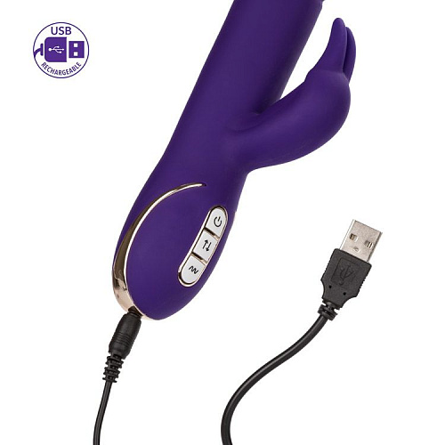 Фиолетовый вибратор с поступательным движением California Exotic Novelties Jack Rabbit Signature Silicone Thrusting Rabbit SE-0609-10-3 (20 см)