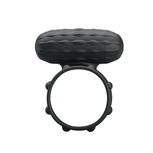 Широкое, чёрное эрекционное кольцо с вибрацией Baile Osborn BI-210170