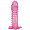Гелевая розовая насадка с шипами ToyFa 818014-3 (12 см)